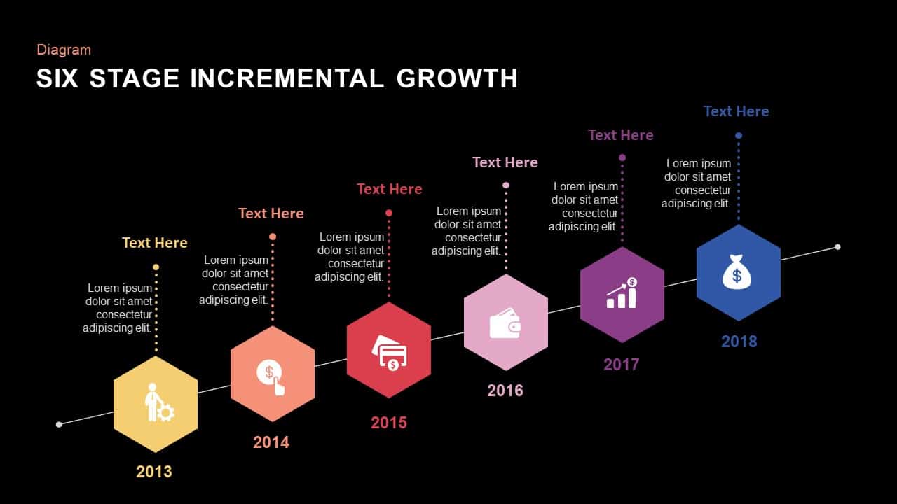 6 Stage Incremental Growth PowerPoint and Keynote Slides