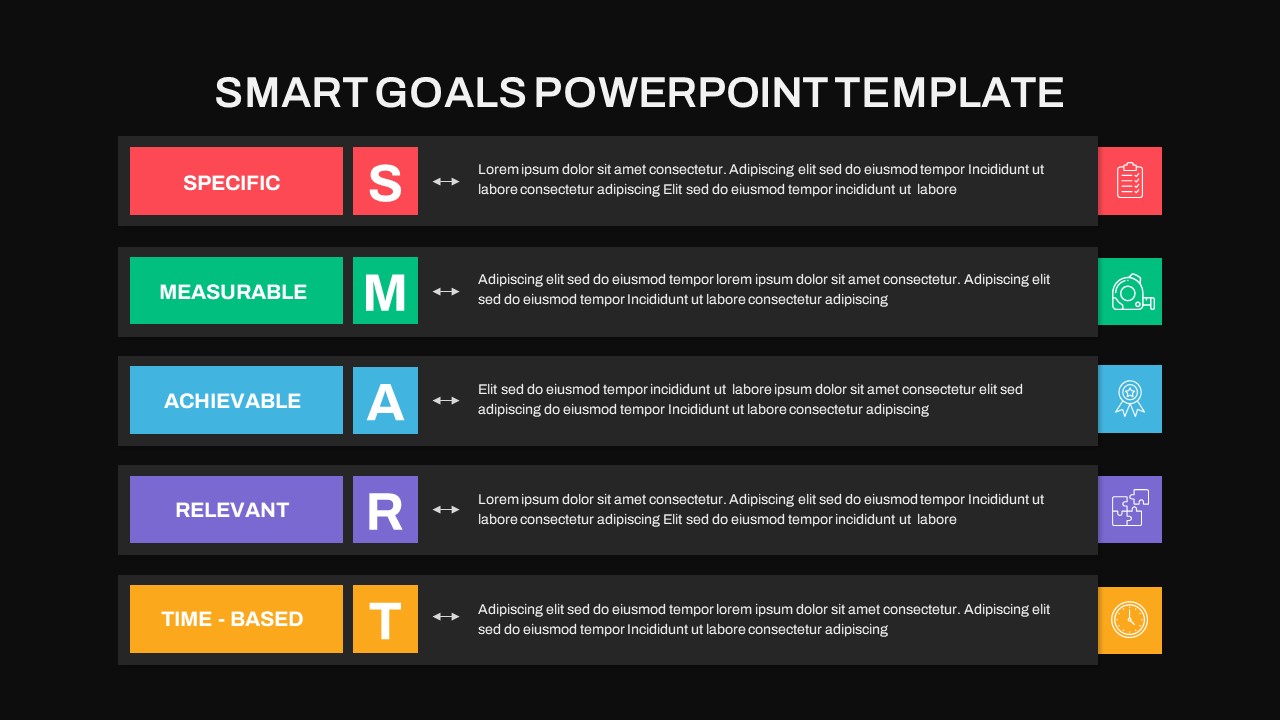 Smart Goals PPT Template black