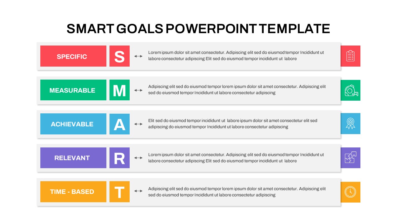 Smart Goals PPT Template white