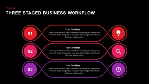 3 Staged Business Workflow PowerPoint Template and Keynote