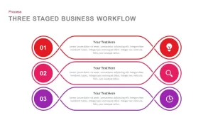 3 Staged Business Workflow PowerPoint Template and Keynote