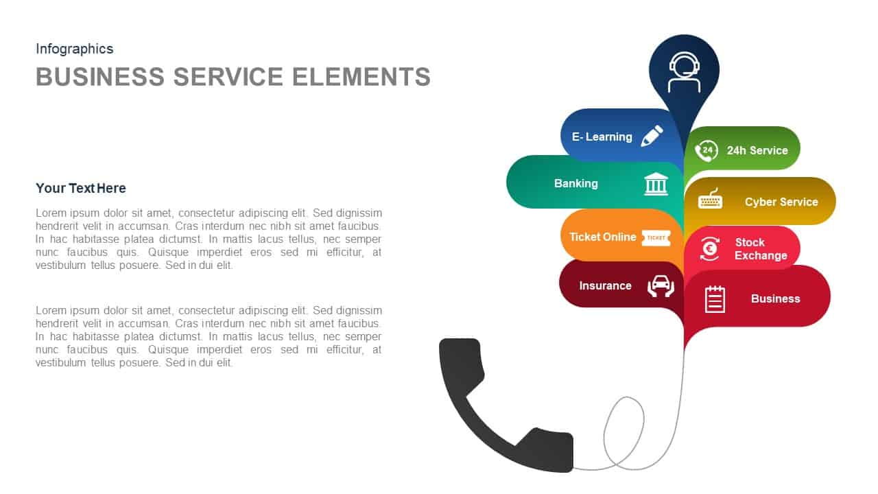 Business service elements PowerPoint template and keynote