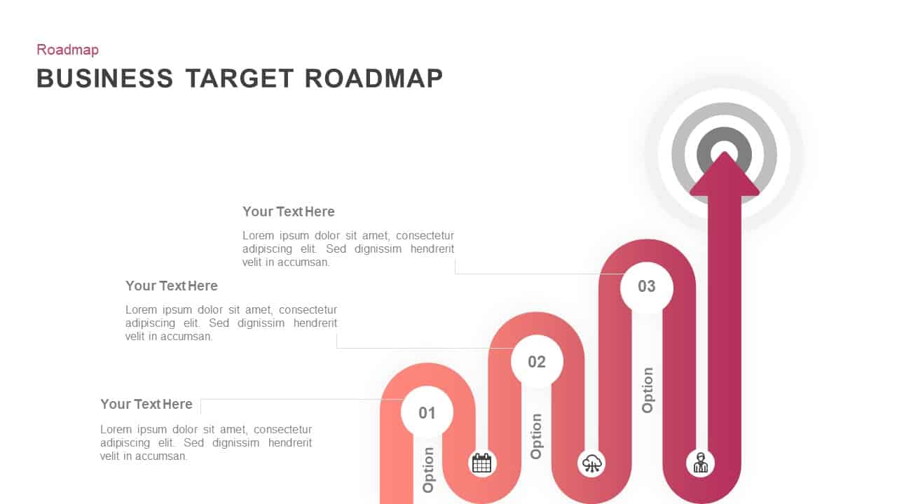 Target business roadmap PowerPoint template and keynote