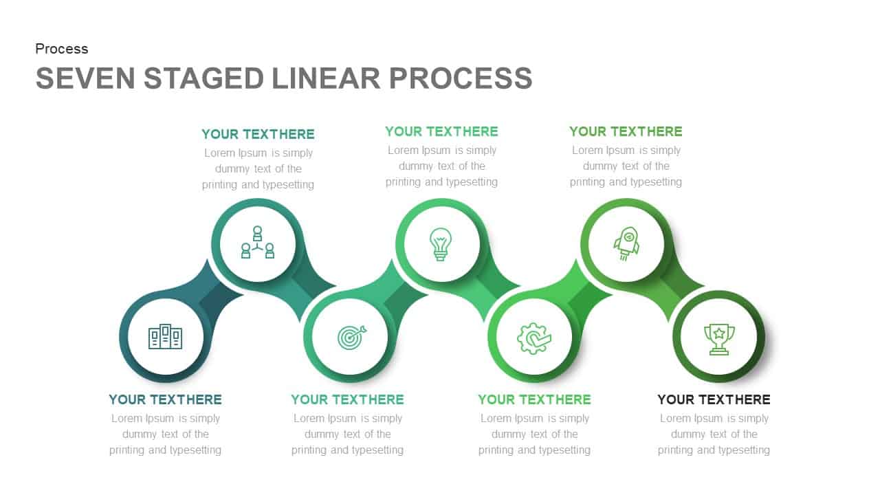 5 Staged Linear Process Diagram Powerpoint Template And Keynote 4447