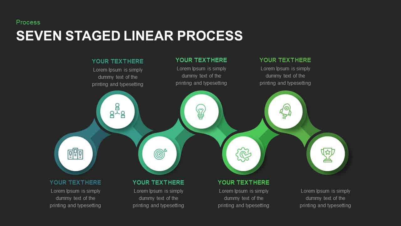 5 Staged Linear Process Diagram Powerpoint Template And Keynote 6400
