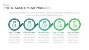 5 Staged Linear Process Template for PowerPoint and Keynote