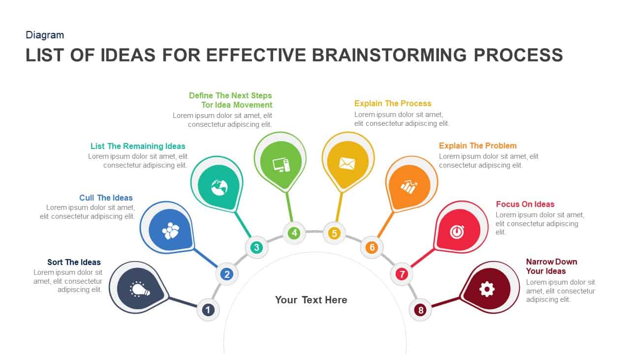 List Of Ideas For Effective Brainstorming Process – PowerPoint Template and Keynote Slide