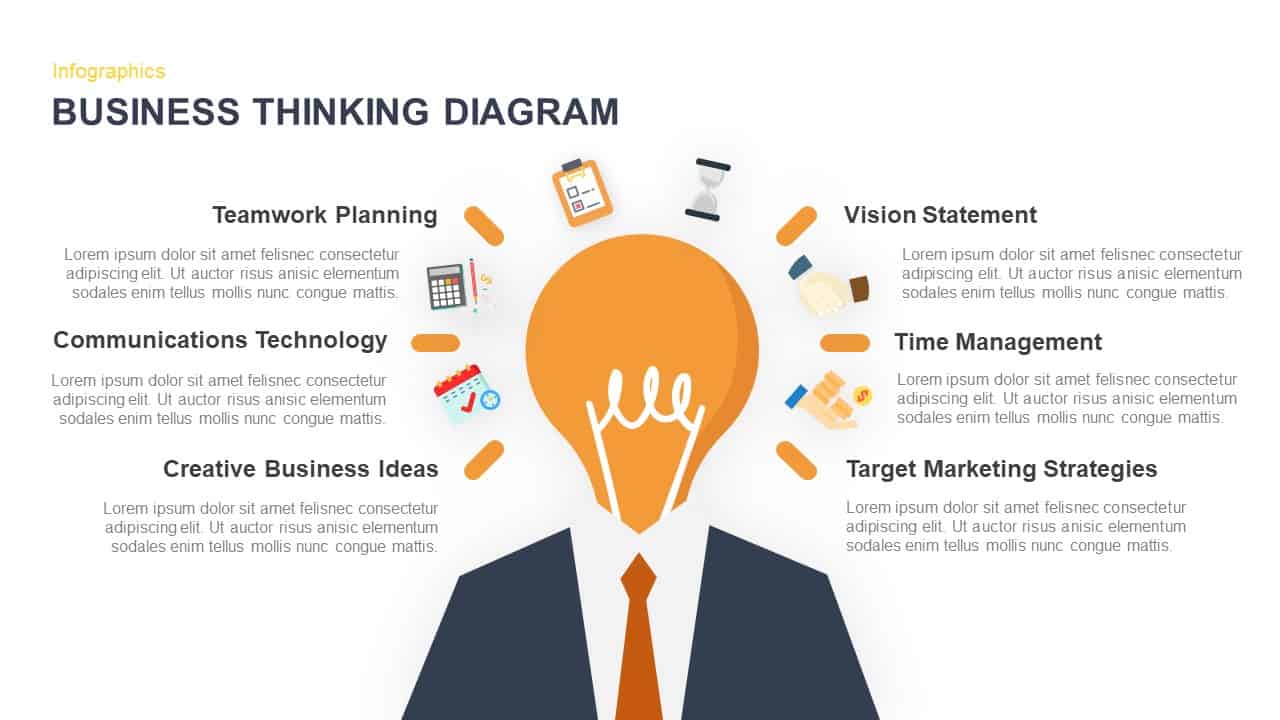 Business Thinking Diagram Template for PowerPoint and Keynote In Business Intelligence Powerpoint Template