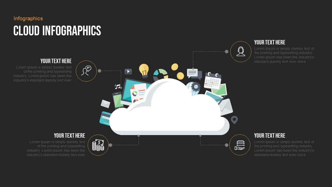 Cloud infographics free powerpoint template