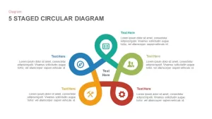 5 stage circular diagram powerpoint template and keynote