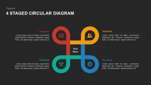 4 stage circular diagram powerpoint template and keynote