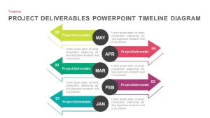 Project deliverables timeline diagram template for PowerPoint and keynote