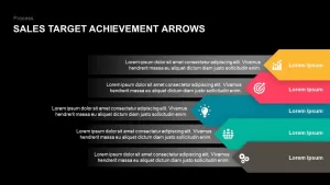 Sales target achievement arrows powerpoint template and keynote slide