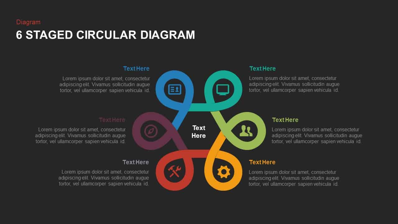 3 To 6 Stages Circular Diagram Powerpoint Template And Keynote Slide 6261