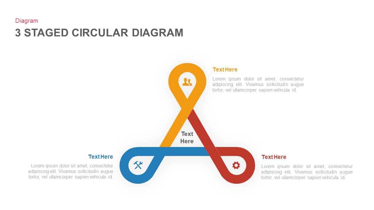 3 stage circular diagram powerpoint template and keynote slide