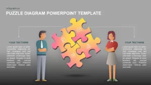 Puzzle diagram template for PowerPoint and keynote