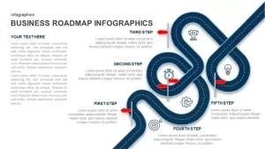 Infographics business roadmap PowerPoint template