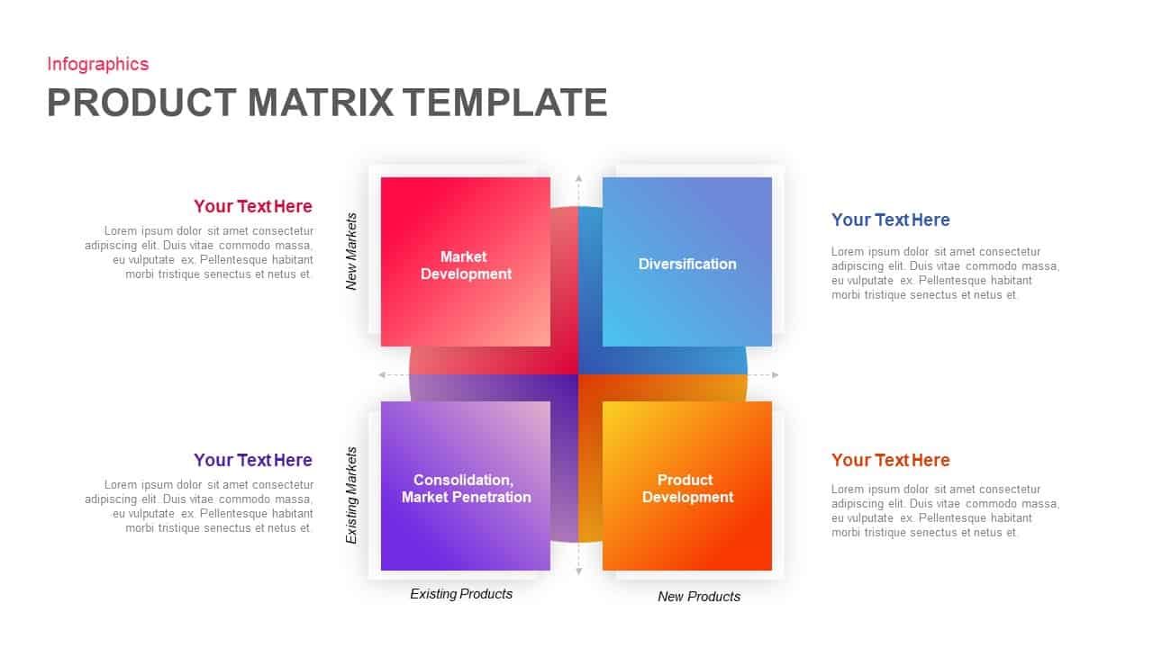 Business Four Square PowerPoint Template and keynote Slide