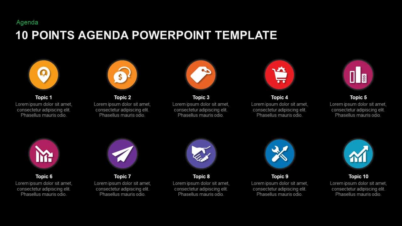 10 15 Point Agenda Template For Powerpoint And Keynote Slidebazaar