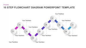 10 Step Flow Chart Diagram Template for PowerPoint and Keynote