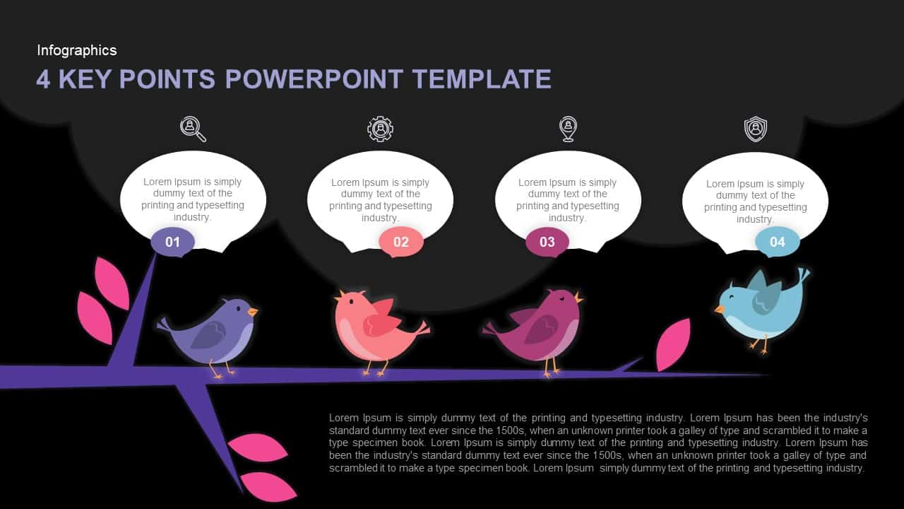 4 Key Points Powerpoint Template And Keynote Slide 8398