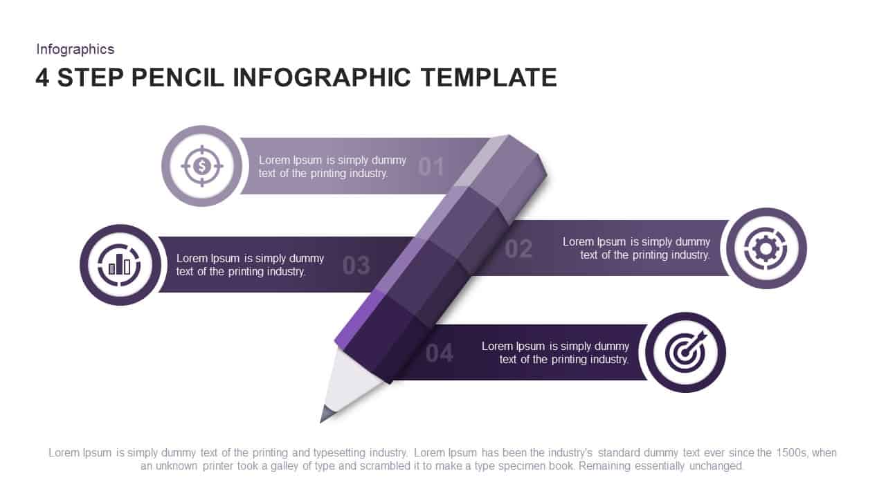 4 Step Pencil PowerPoint Template and Keynote