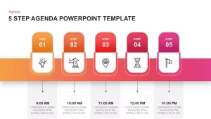 5 step agenda PowerPoint template and Keynote