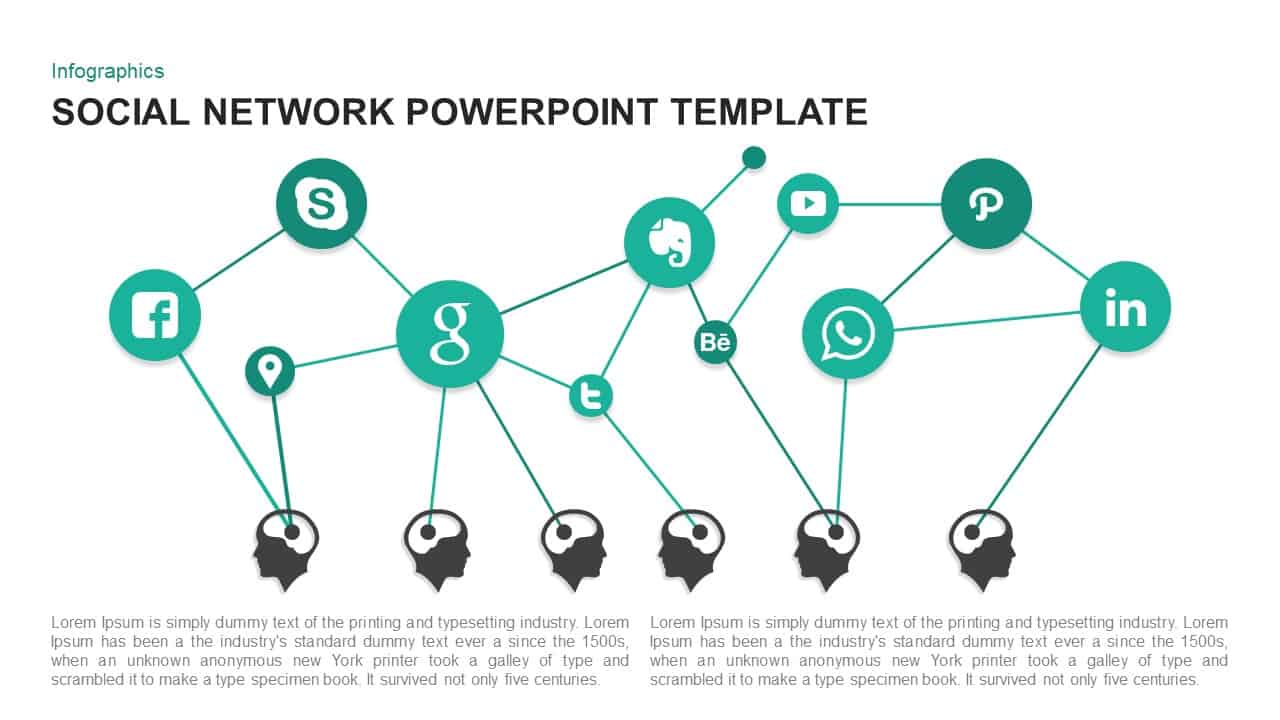 Social network PowerPoint template and keynote