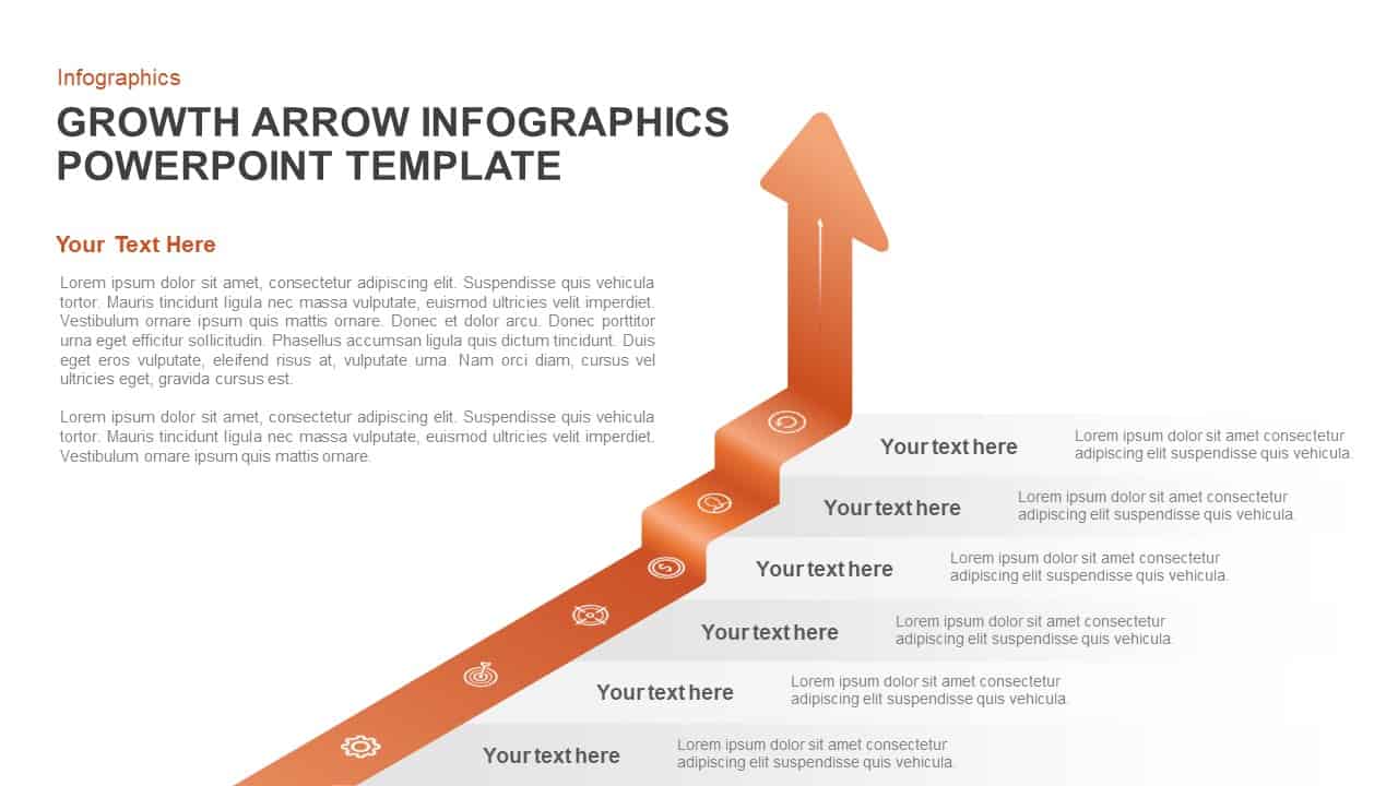 growth arrow PowerPoint template and keynote