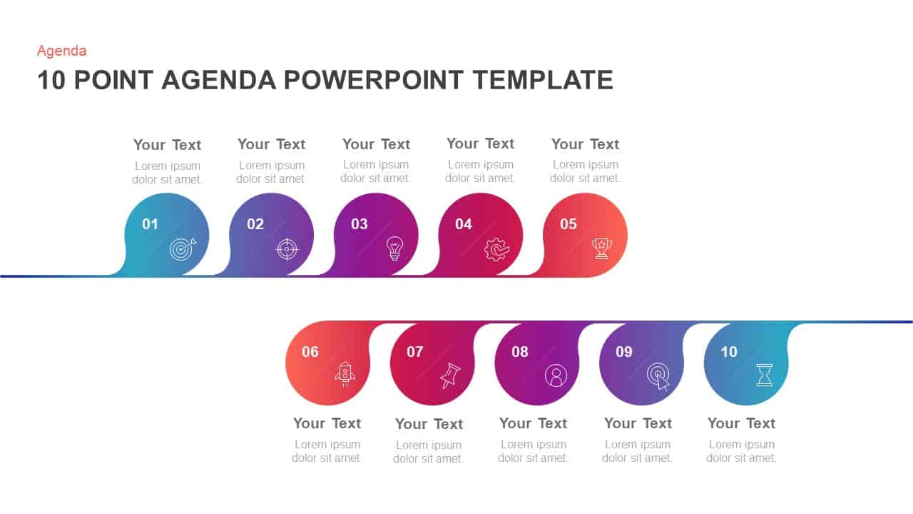 10 Step Agenda Powerpoint Template Keynote Diagram Slidebazaar