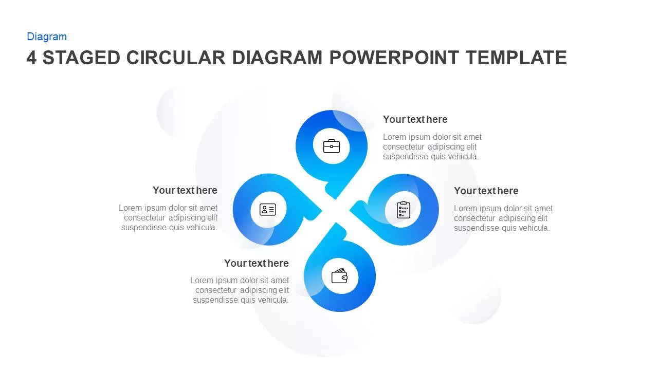4 Step Circular Diagram Template for PowerPoint and Keynote