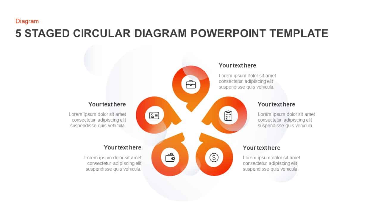 5 Step Circular Diagram PowerPoint Template and Keynote