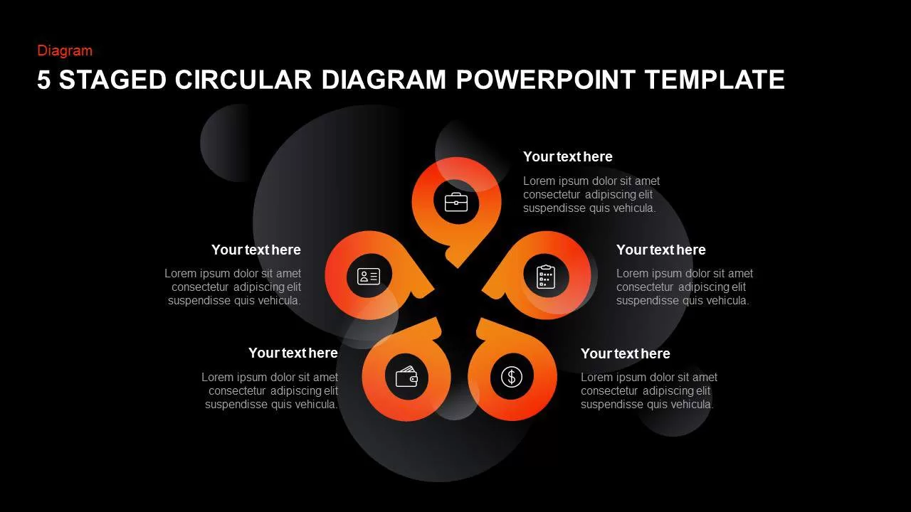 5 Step Circular Diagram Template for PowerPoint and Keynote