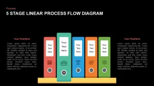 5 Steps Linear Process Flow Diagram PowerPoint Template and Keynote