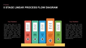 5 Steps Linear Process Flow Diagram PowerPoint Template and Keynote