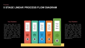 5 Steps Linear Process Flow Diagram PowerPoint Template and Keynote