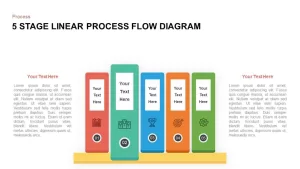 5 Steps Linear Process Flow Diagram Template for PowerPoint and Keynote