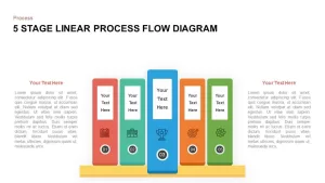 5 Steps Linear Process Flow Diagram Template for PowerPoint and Keynote