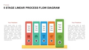 5 Steps Linear Process Flow Diagram Template for PowerPoint and Keynote