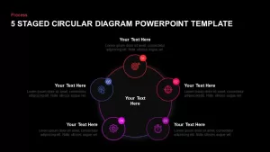 5 step circular diagram design template for PowerPoint and keynote