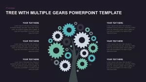 Gear tree diagram PowerPoint template and keynote