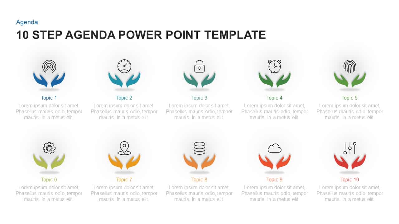 10 Step Agenda PowerPoint Template