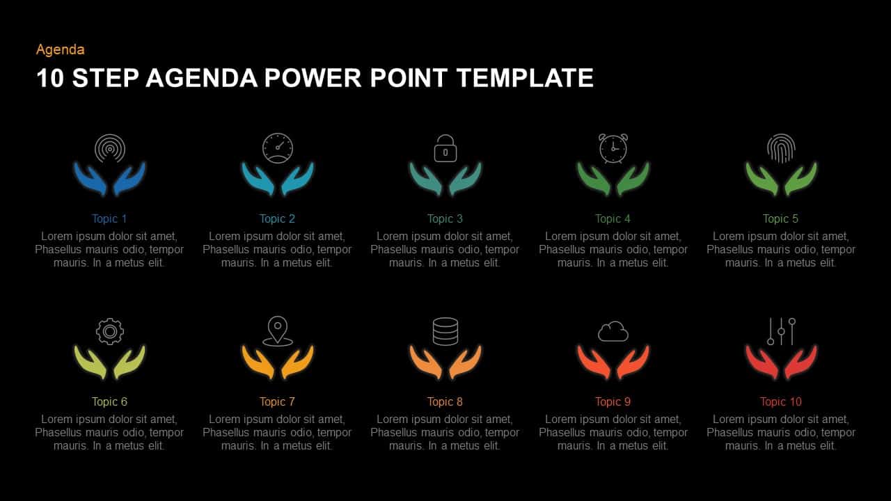 10 Step Agenda Template for PowerPoint