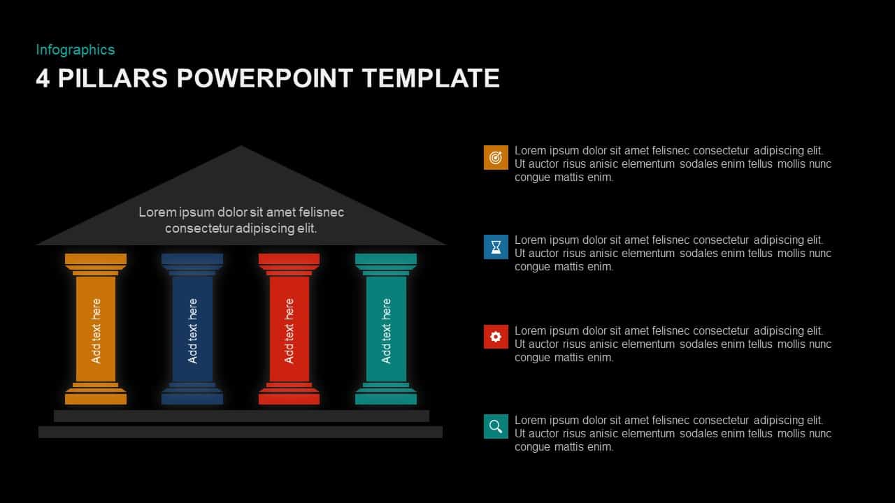 4 Pillars PowerPoint Template & Keynote Slidebazaar