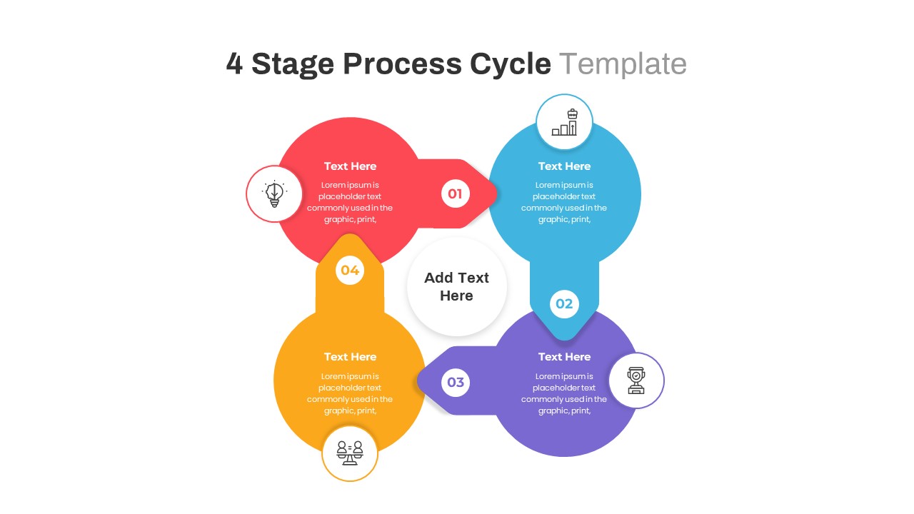 4 Step Process Cycle PowerPoint Template & Keynote Diagram