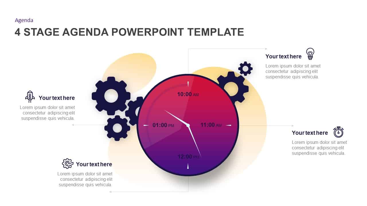 4 Step Agenda PowerPoint Template