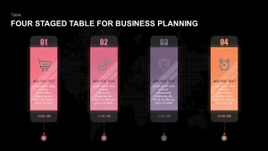 4 Steps Business Plan Table Template for PowerPoint