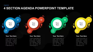 4 section agenda template for PowerPoint