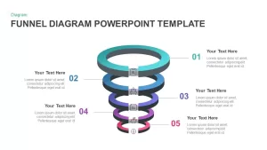 5 Step Ring Diagram Funnel PowerPoint Template &#038; Keynote