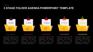 5 stage folder agenda template for powerpoint